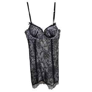 Sexy‎ Little Things Victoria Secret Padded Lace Slip Dress 34B Coquette Lingerie